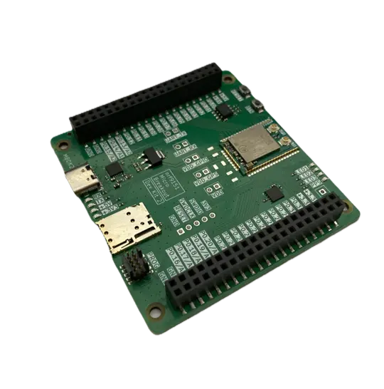 nRF9151 Micro Breakout DevKit2 with USB-C connector and 2.54mm header pins for easy breadboarding